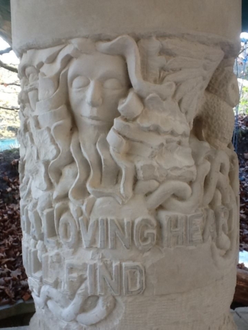 Stone carving work in progress