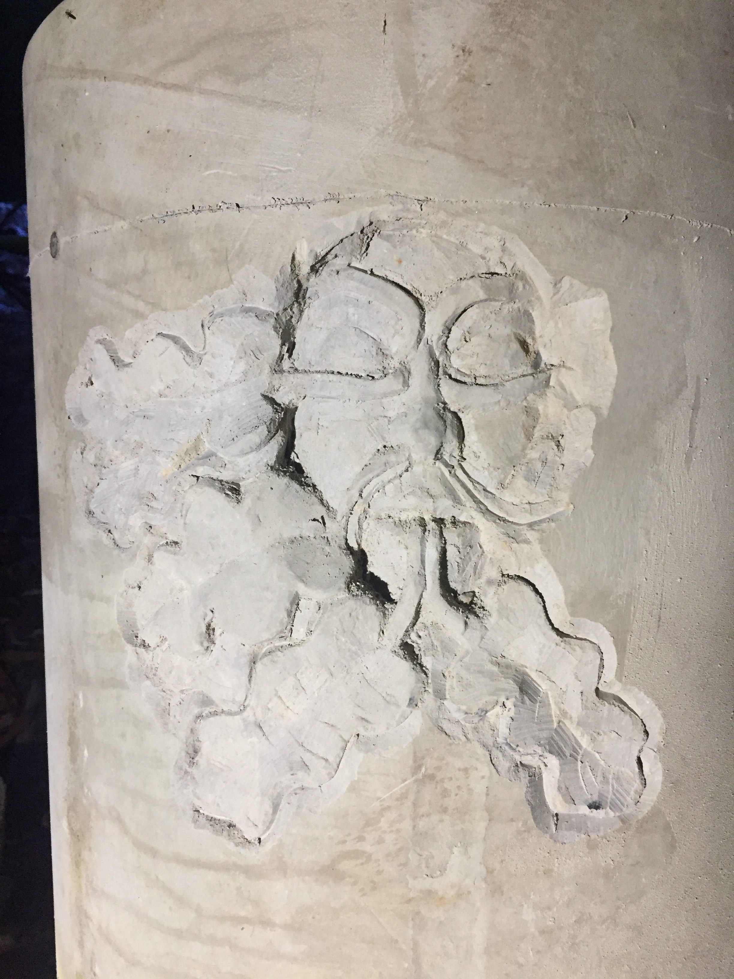 Stone carving work in progress